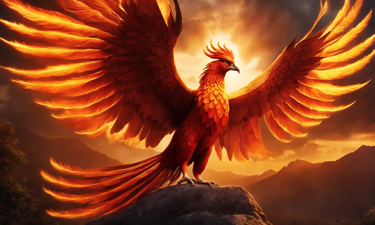Mythical phoenix bird